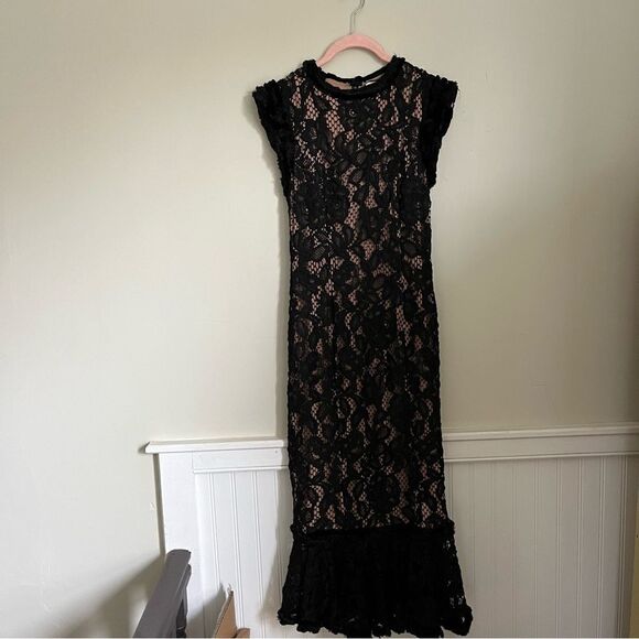 ALEXIS Kleo Black Midi Dress Small - Picture 8 of 16